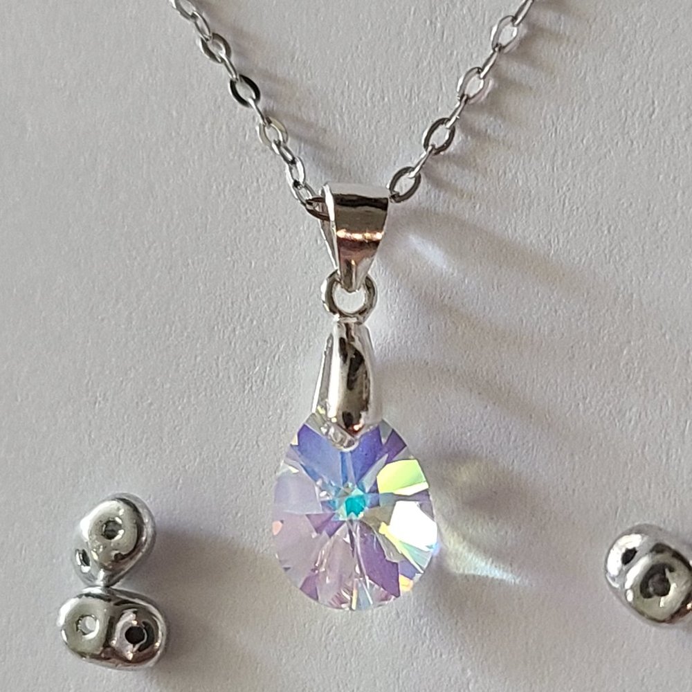 Swarovski® Crystal Teardrop Pendant on a Chain